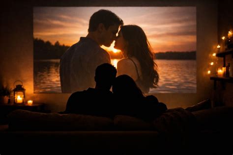 Fotografia páru, ktorý si vychutnáva romantický večer.