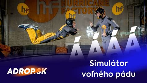 Simulátor voľného pádu s osobou v akcii