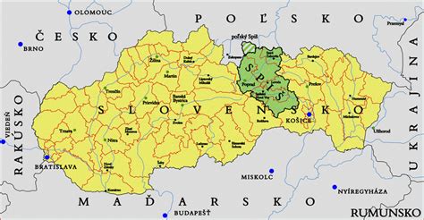mapa regiónu Spiš s vyznačenými svadobnými lokalitami