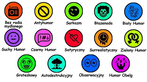 Ľudia na oslave s bublinami reči symbolizujúcimi rôzne typy humoru
