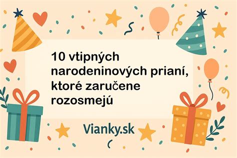 Ilustrácia vtipných narodeninových prianí pre rôzne vekové kategórie