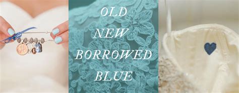 Infografika znázorňujúca štyri symbolické predmety (staré, nové, požičané, modré) na svadobnom odevnom detaile.