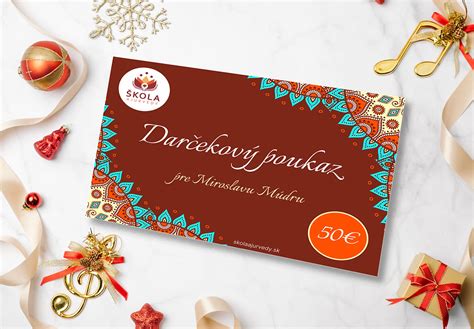 Ilustračná fotografia darčekového poukazu s rôznymi hodnotami