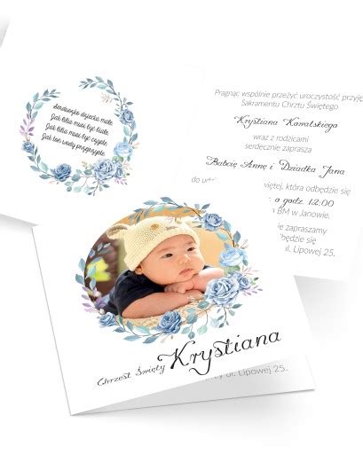 Ukážka elegantnej pozvánky na krst s kvetinovým motívom