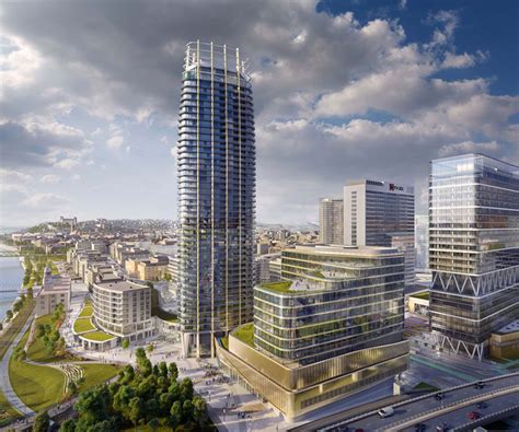 Vizualizácia projektu Eurovea s mrakodrapom