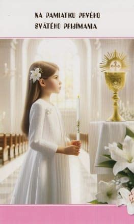 Tematická ilustrácia Prvého svätého prijímania s dieťaťom a symbolickou sviečkou