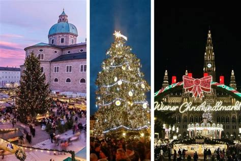 Koláž fotografií zachytávajúcich atmosféru nemeckých vianočných trhov.