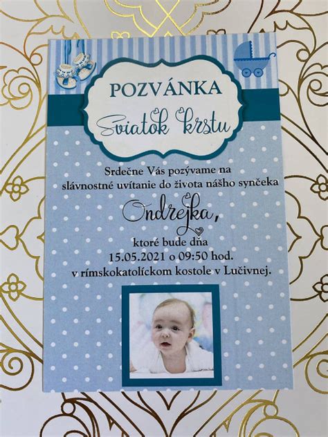 Ukážka rôznych typov pozvánok na krstiny s rôznymi motívmi a symbolmi