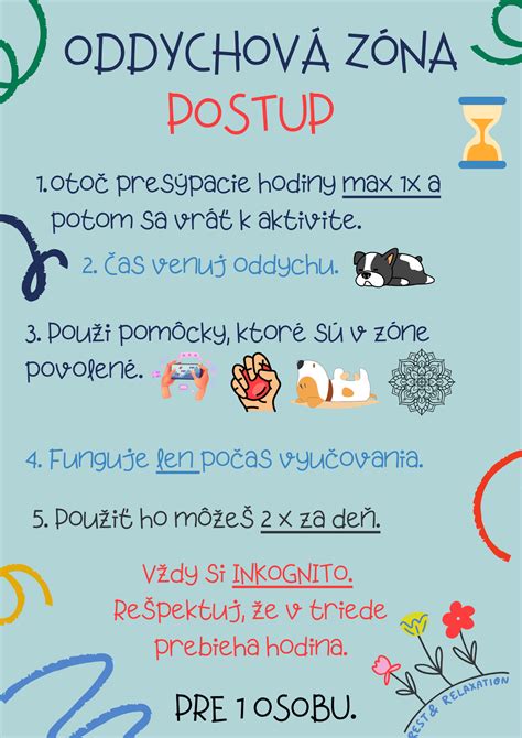 tematické foto kútika pokoja v triede s relaxačnými prvkami a plagátmi emócií