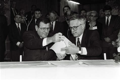 Foto: Vladimír Mečiar a Václav Klaus vo vile Tugendhat