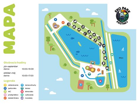 mapa okolia hotela Park Piešťany s vyznačením blízkych vodných plôch a pešej zóny