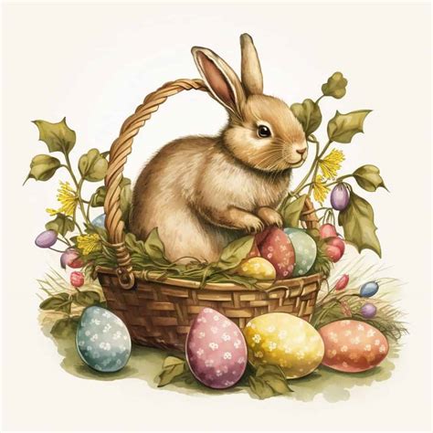 Ilustrácia rôznych veľkonočných symbolov ako vajíčka, zajačik, kuriatko a kvety