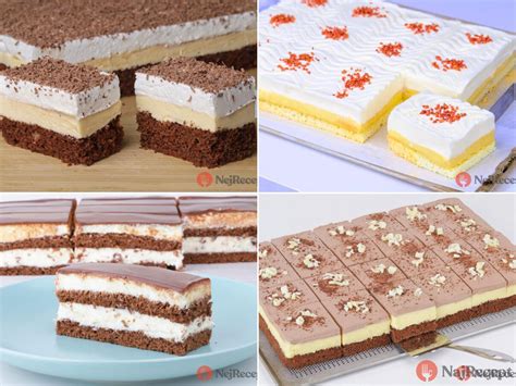 koláž krémových vianočných zákuskov