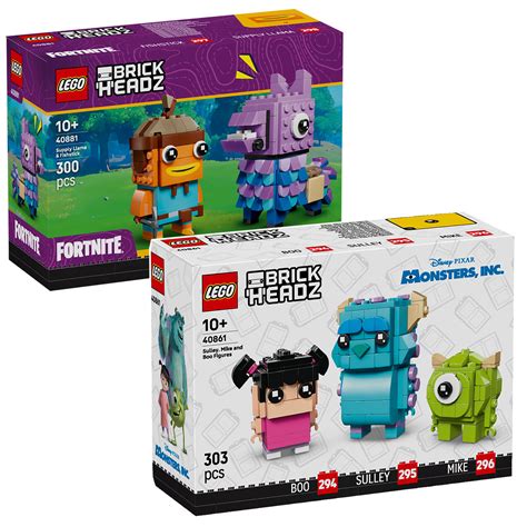 ilustrácia LEGO Valentínskych medvedíkov, vrátane BrickHeadz a polohovateľných modelov