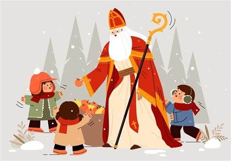 Ilustrácia detí kladiacich topánky do okna na Mikuláša