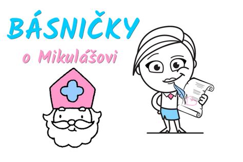 Ilustrácia detí, ktoré prednášajú básničky Mikulášovi.