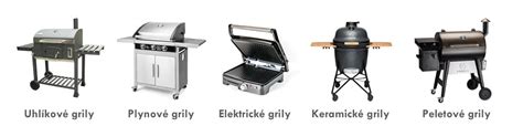 Rôzne typy grilov (plynový, uhlíkový, elektrický, udiareň)