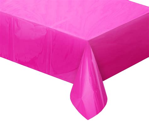 Bodkovaný party obrus v žiarivej magenta farbe.