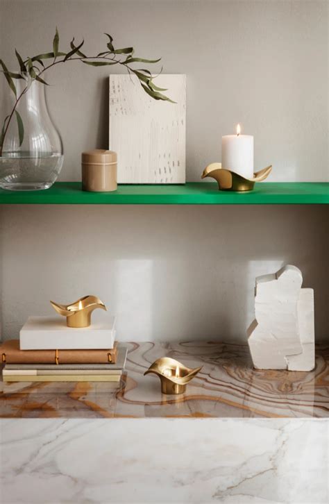 Dekoratívny pozlátený keramický svietnik na jednu sviečku