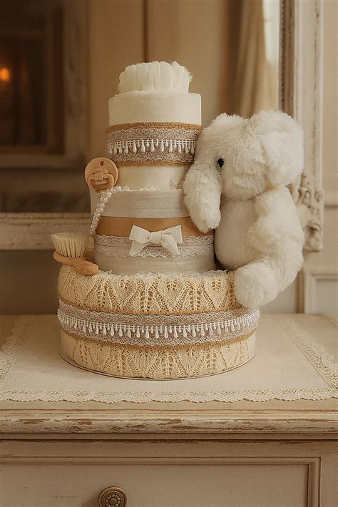 Plienková torta ako originálny darček na baby shower.