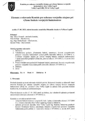 štruktúra komisie na ochranu verejného záujmu s menami členov a ich politickou príslušnosťou
