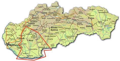 mapa Nitrianskeho kraja s vyznačenými svadobnými lokalitami