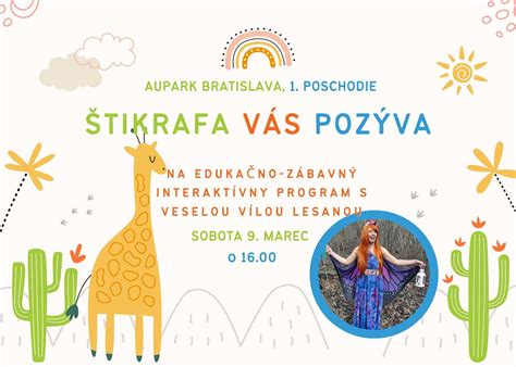 Ukážka hravej detskej pozvánky s veselou grafikou a výrazným písmom