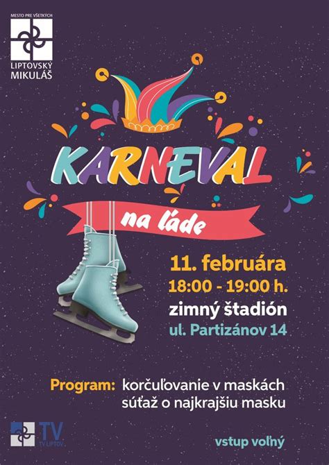 Informačná grafika s dátumom a miestom konania Karnevalu na ľade 2025 v Bratislave