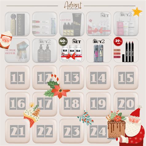 Ilustračná fotografia obsahu adventného kalendára s kozmetickými produktmi