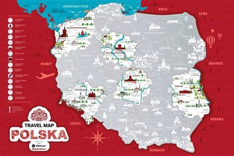 Mapa Poľska s farebným rozlíšením termínov zimných prázdnin podľa regiónov