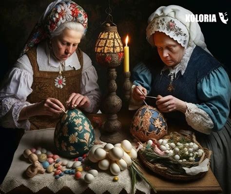 Ilustrácia rôznych pletených veľkonočných dekorácií