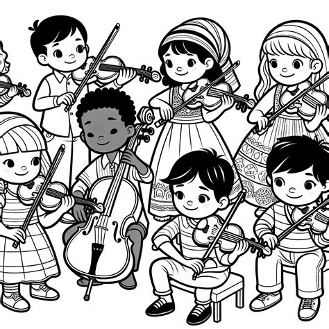 Deti hrajúce na ľudových nástrojoch