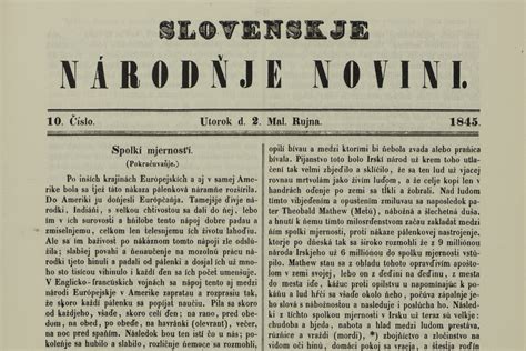 Ukážka titulnej strany Slovenských národných novín