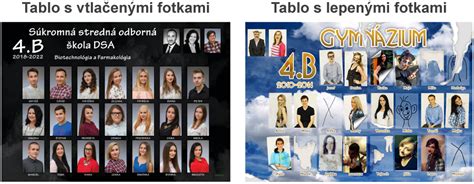 Tradičné maturitné tablo s fotografiami triedy