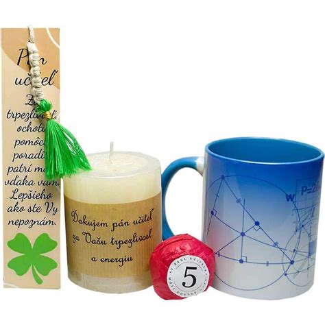 Luxusný darčekový set pre učiteľa obsahujúci dizajnové podtácky a vonné sviečky.
