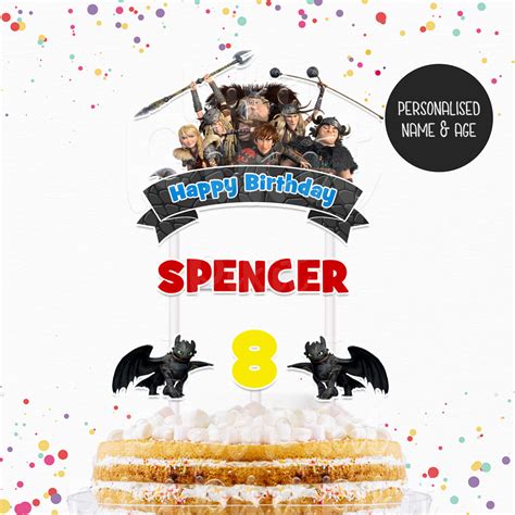 Edible cake topper with How to Train Your Dragon characters