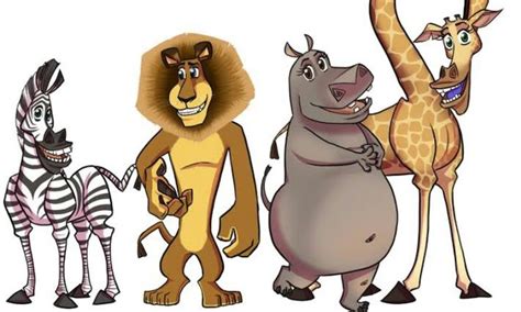 Detské kostýmy zvierat z Madagaskaru (lev Alex, zebra Marty, hroch Gloria, žirafa Melman)
