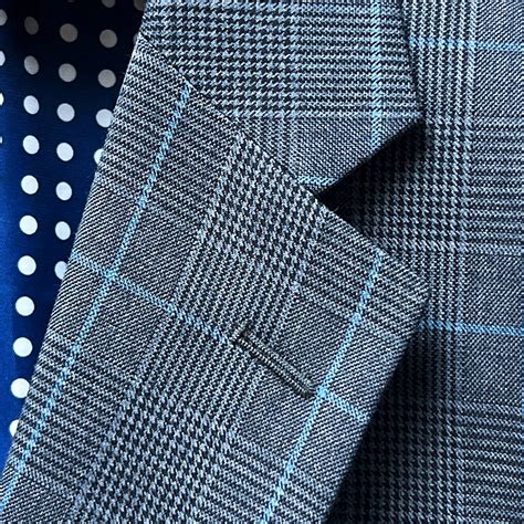 fotografia detailov rôznych typov károvaných látok: Prince of Wales, Windowpane a Tartan