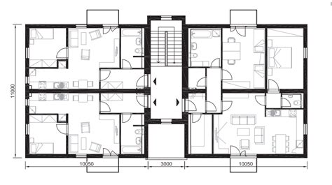Schéma pôdorysu budovy s vyznačenými nájomnými bytmi a kanceláriami
