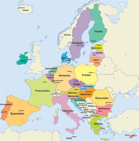 Infografika: Mapa členských štátov Európskej únie.