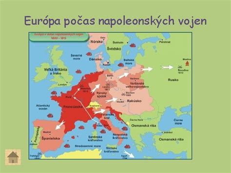 mapa Európy počas napoleonských vojen