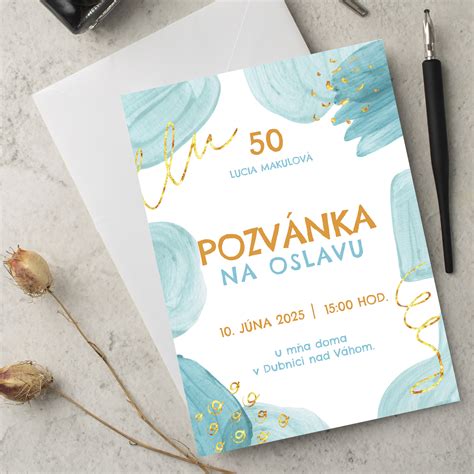 Ukážka elegantnej pozvánky na jubileum