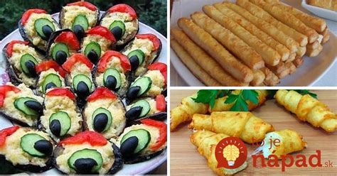 Ilustračné foto rôznych slaných chuťoviek na sviatočnom stole