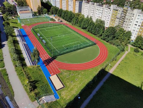 Schéma športového areálu s halou a vonkajšími ihriskami