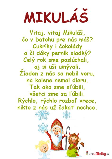 ilustrácia detí spievajúcich básničky pre Mikuláša