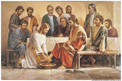 Ilustrácia Ježiša umývajúceho nohy učeníkom