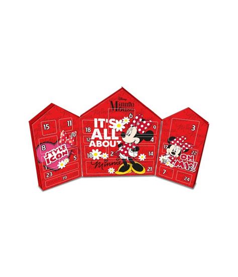 Nástenný kalendár s motívom Minnie Mouse a sezónnymi ozdobami.