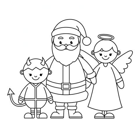 Koláž rôznych vianočných postavičiek: Mikuláš, anjel, sob, snehuliak.