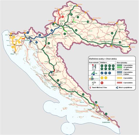 Mapa historických miest v Chorvátsku spomínaných v kontexte procesie na Zelený štvrtok