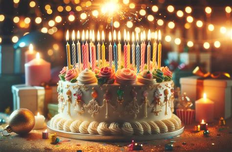 Muž fúka sviečky na narodeninovej torte, priatelia sa smejú